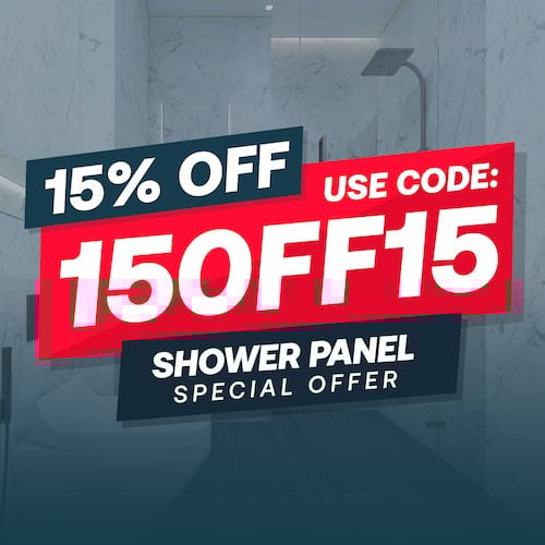 15% off all shower wall panels - Use code 15OFF15 at checkout