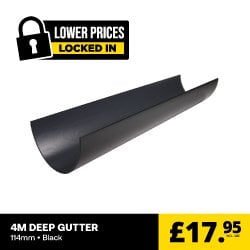 Black 114mm Deep Gutter (4m | Kayflow) Black 114mm Deep Gutter (4m | Kayflow)
