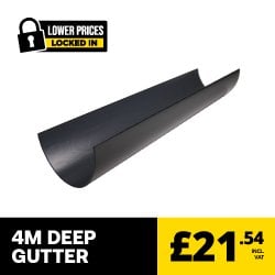 Black 114mm Deep Gutter (4m | Kayflow)