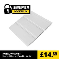 White 9mm x 300mm Hollow Soffit Board Push Fit (5m | Kestrel) White 9mm x 300mm Hollow Soffit Board Push Fit (5m | Kestrel)