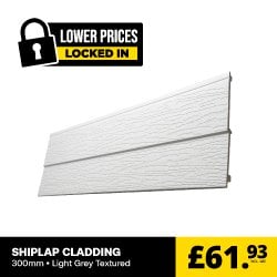 Light Grey Textured 300mm Shiplap Cladding (5m | Kestrel) Light Grey Textured 300mm Shiplap Cladding (5m | Kestrel)