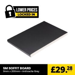 Anthracite Grey 9mm x 200mm Soffit/General Purpose Board (5m) Anthracite Grey 9mm x 200mm Soffit/General Purpose Board (5m)