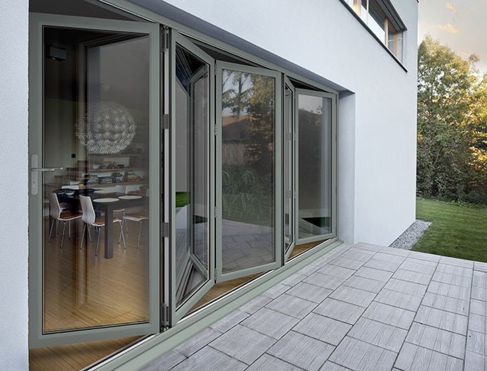Bi-Fold Doors Slightly Open Outside