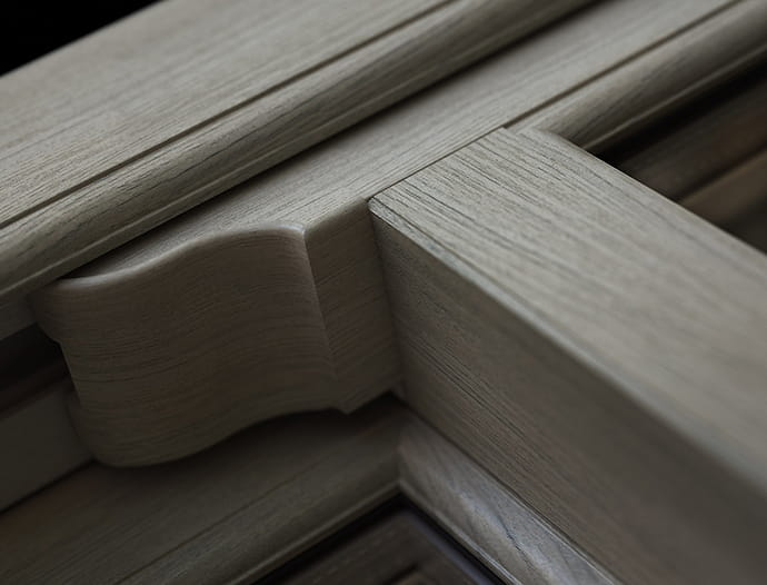 Close up of sliding sash corner of window Close up of sliding sash corner of window